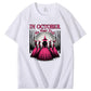 In October We Wear Pink Witch Pattern100% Cotton T-Shirt