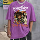 Support Your Local Trick or Treaters Pattern Washed Distressed Crew Neck 100% Cototon T-Shirt