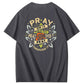 Pray Pattern Print 100%Cotton T-Shirt