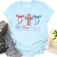 God Bless America Pattern Round-Neck T-Shirt