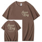 Jesus Is King Pattern  Print Cotton T-Shirt