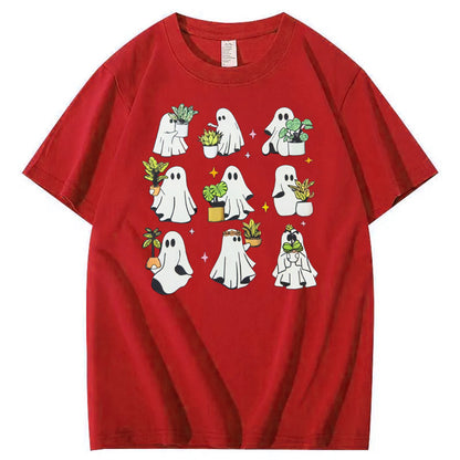 Halloween Ghost Plant  Pattern  Print 100%Cotton T-Shirt