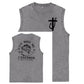 Jesus Made Me A Fisherman  Pattern Sleeveless Cotton Washed Printed Loose Vest