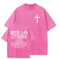 White God All Things Are Possible  Washed And Distressed Pattern Crew Neck T-Shirt