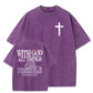 White God All Things Are Possible  Washed And Distressed Pattern Crew Neck T-Shirt