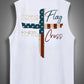 Stand For The Flag Kneel For The Cross 4th Of July Print Cotton Sleeveless Tank Tops