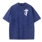 Jesus Made Me A Fisherman Pattern Washing And Aging Process Crew Neck T-Shirt
