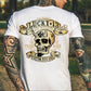 LUCKY THIRTEEN Skull Black Print T-shirt