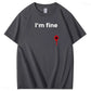I'm Fine Pattern100% Cotton T-Shirt