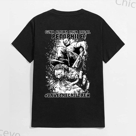 "Curb Stomp Your Local Pedo" – Bold Statement Men's T-Shirt