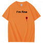 I'm Fine Pattern100% Cotton T-Shirt