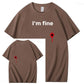 I'm Fine Pattern100% Cotton T-Shirt