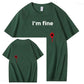 I'm Fine Pattern100% Cotton T-Shirt
