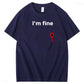 I'm Fine Pattern100% Cotton T-Shirt
