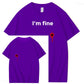 I'm Fine Pattern100% Cotton T-Shirt