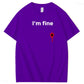 I'm Fine Pattern100% Cotton T-Shirt