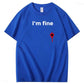 I'm Fine Pattern100% Cotton T-Shirt
