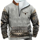 Men's Ethnic Pattern Zip Up Fleece Sweatshirt H
