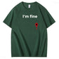 I'm Fine Pattern100% Cotton T-Shirt