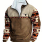 Men's Ethnic Pattern Zip Up Fleece Sweatshirt A